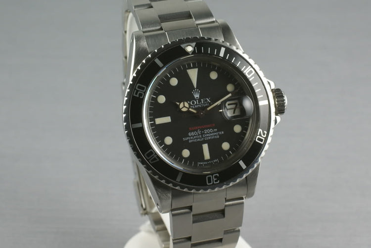 Rolex Red Submariner 1680 Box and Papers