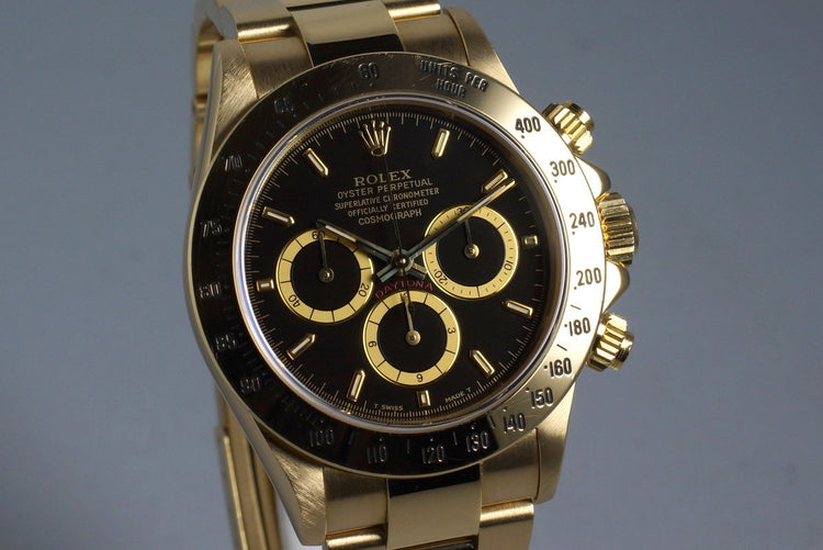 1991 Rolex YG Zenith Daytona 16528 Black Dial