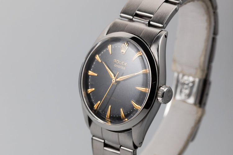1957 Rolex Oyster 6480 SWISS Only Black Gilt Dial