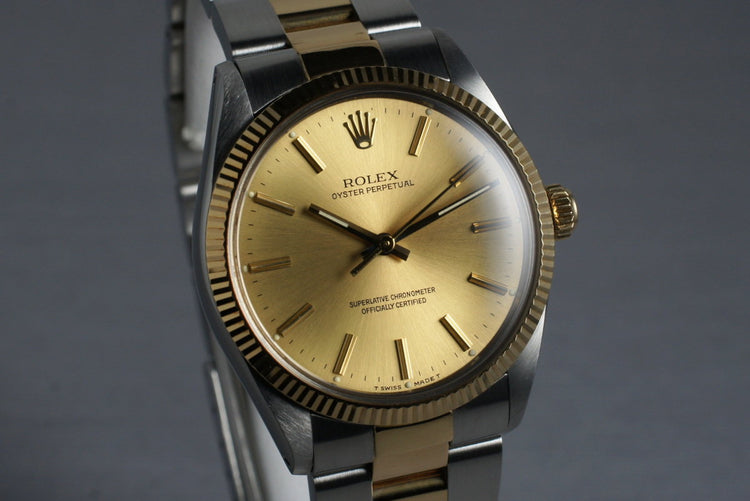 1988 Rolex Two Tone Oyster Perpetual 1005 with Box and Papers