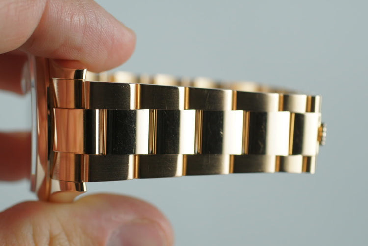 2000 President Rose Gold 118205 smooth bezel Oyster bracelet
