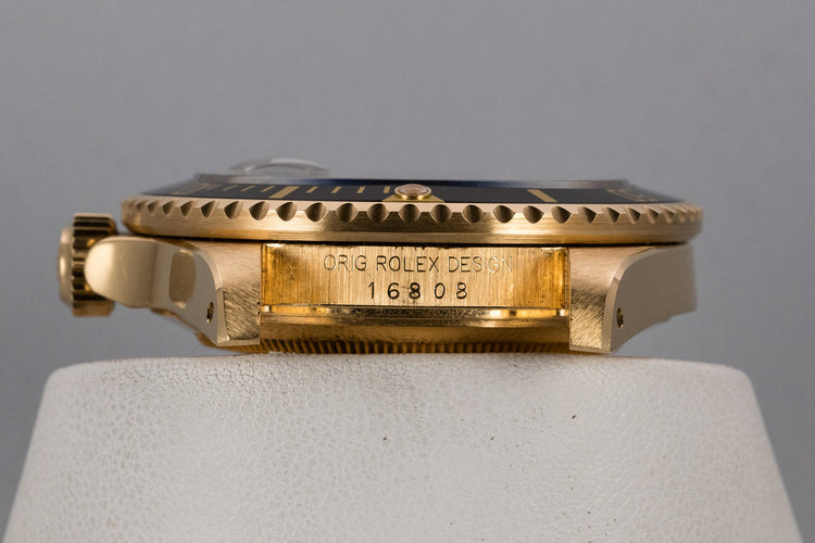 1981 Rolex 18K YG Submariner 16808 Matte Black Nipple Dial