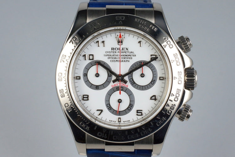 2001 Rolex WG Daytona 16519 White Arabic Dial