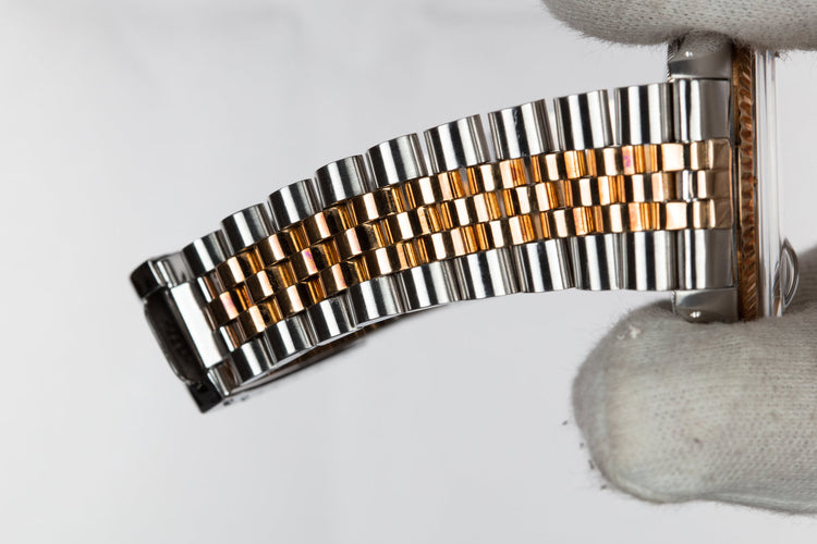 1977 Rolex Two-Tone DateJust 1601 with Matte Champagne Dial and Rosy Case Patina