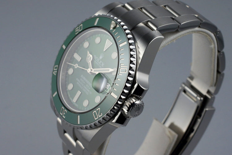 2015 Rolex Green Submariner 116610LV with Box and Papers