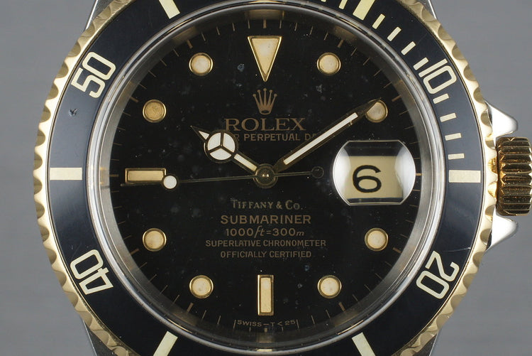 1990 Rolex Two Tone Submariner 16613 with Tiffany and Co Dial