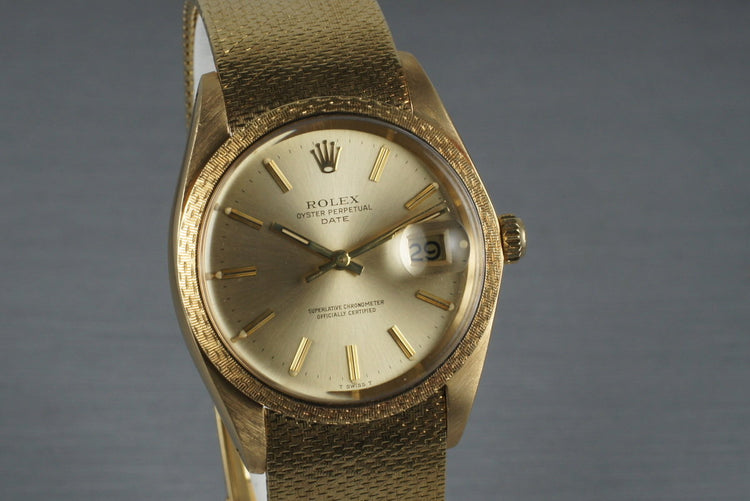 1982 Rolex Solid 18K Date 1514 with Rare Rolex Band