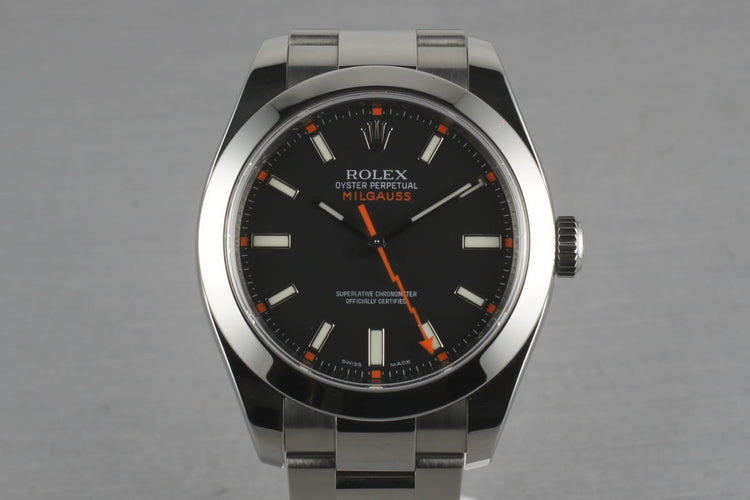Rolex Milgauss BLACK Dial 116400 with Box and Papers
