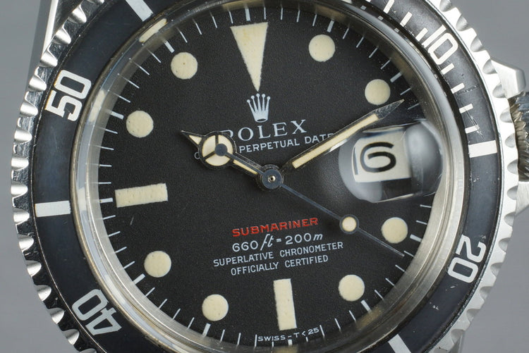 1970 Rolex Red Submariner 1680 Mark IV Dial with Box and Papers