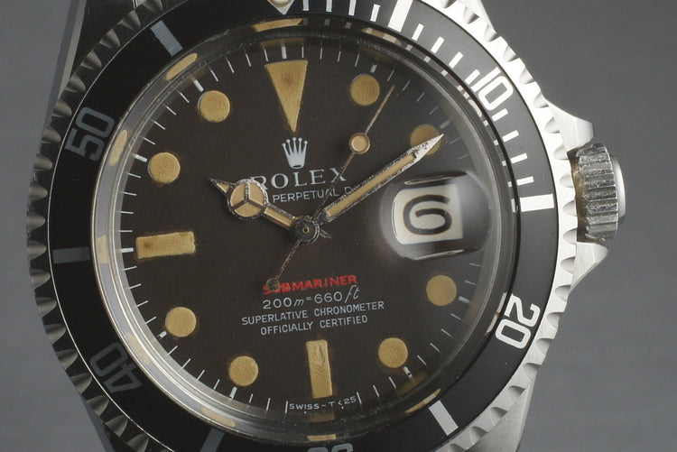 1969 Rolex Red Submariner 1680 Meters First Mark II BROWN Dial with Box and Papers