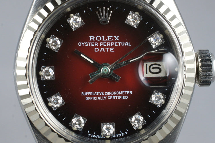 1981 Rolex Ladies Date 6917 Factory Stella Red Gradient Diamond Dial