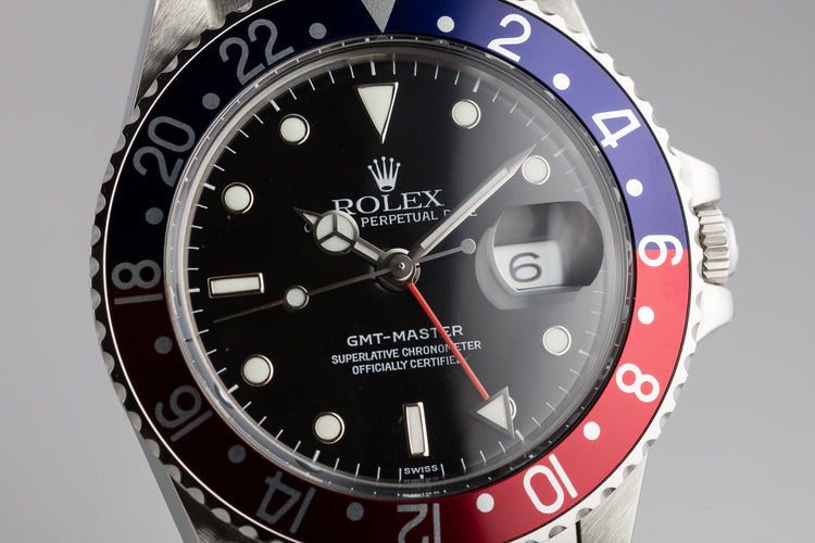 1986 Rolex GMT-Master 16750 "Pepsi" with "SWISS" Only Service Dial