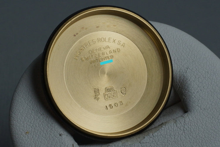 1966 Rolex 18K YG Date 1508 with Rare Brick Style Bracelet