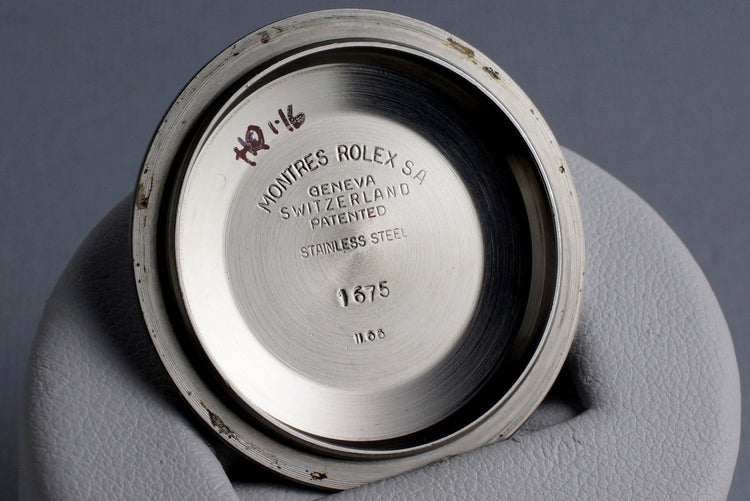 1965 Rolex GMT 1675 Brown Glossy Gilt Dial with Fuchsia Insert