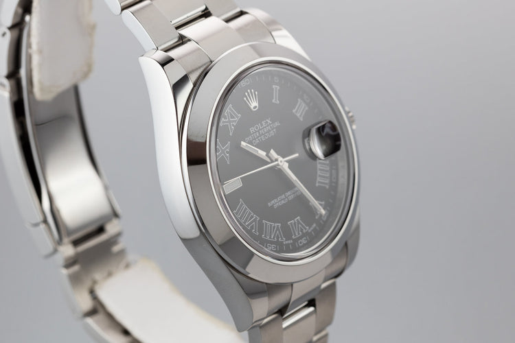 2014 Rolex DateJust 116300 Black Roman Dial with Box and Papers