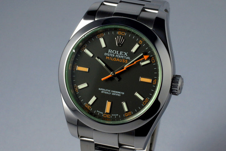 2009 Rolex Milgauss Green 116400V with Box and Papers