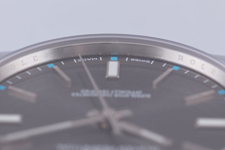 2017 Rolex Oyster Perpetual 39mm 114300 Dark Rhodium Dial Box & Card