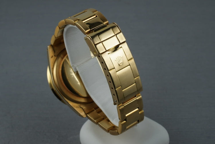 Rolex 18K Yellow Gold Submariner 1680 with Box, Papers, Sales Receipt
