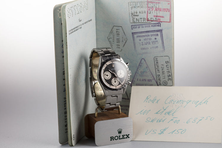 1968 Rolex Daytona 6239 "Paul Newman" with Black Dial and Purchase Papers