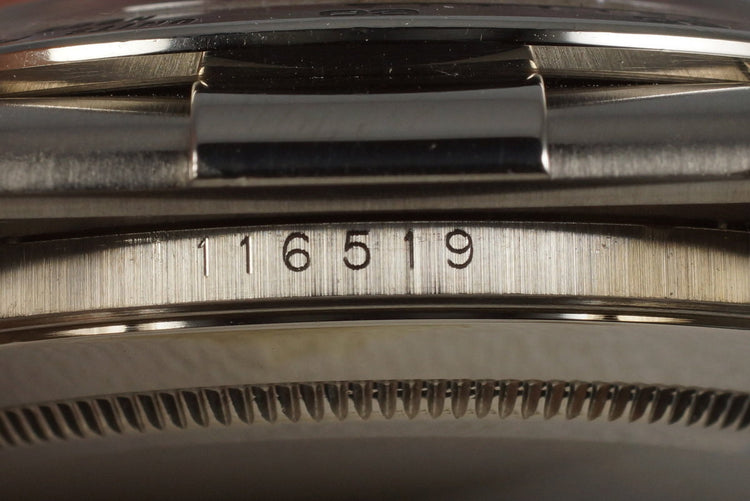 2001 Rolex WG Daytona 16519 White Arabic Dial