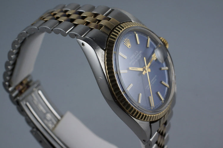 1971 Rolex Two Tone DateJust 1601 Blue Textured Dial