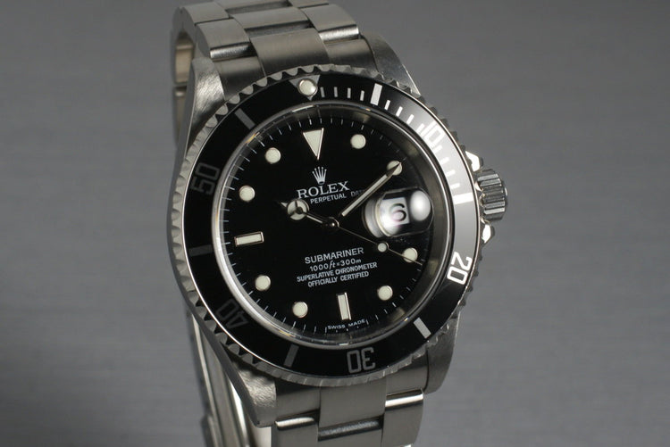 2006 Rolex Submariner 16610 with Box and Papers