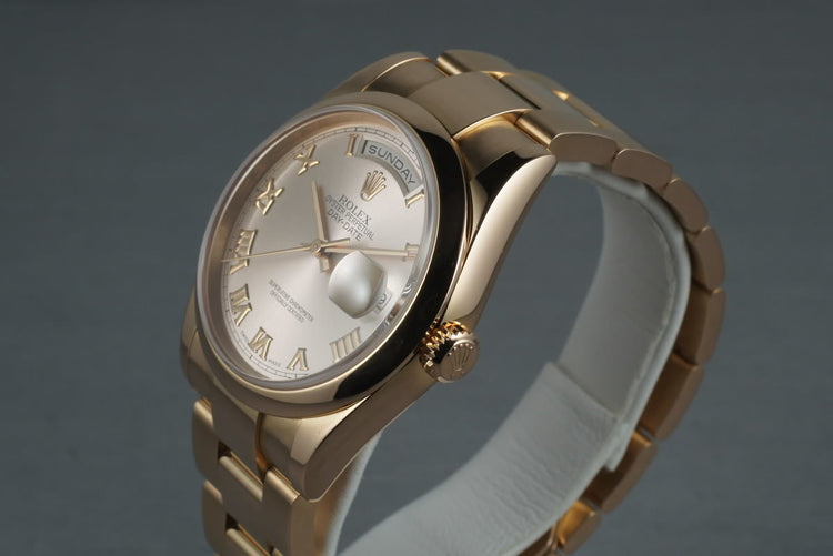 2000 President Rose Gold 118205 smooth bezel Oyster bracelet