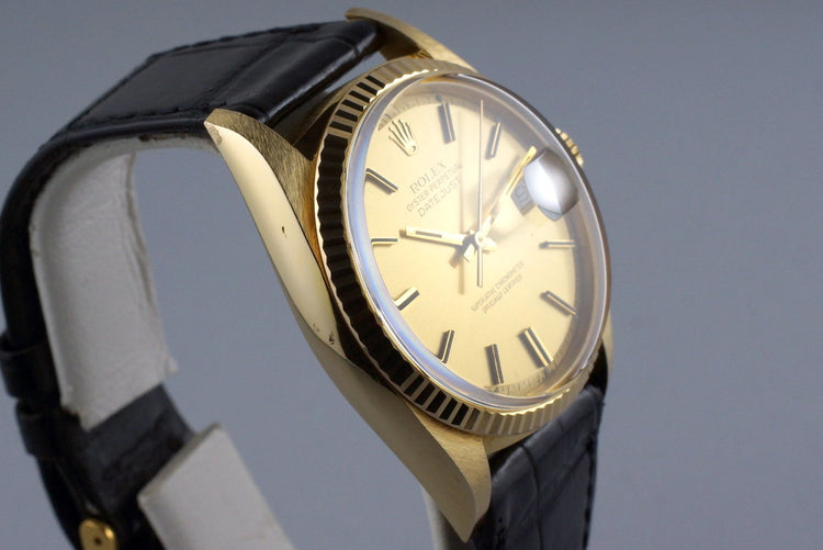 1978 YG Rolex DateJust 1601 with Champagne Dial