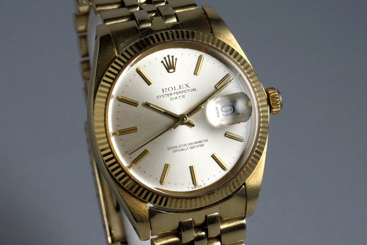 1979 Rolex 14K YG Date 1503 Silver Dial with Papers