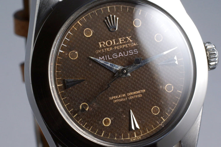 1958 Rolex Milgauss 6541 Tropical Non-Luminous Waffle Dial