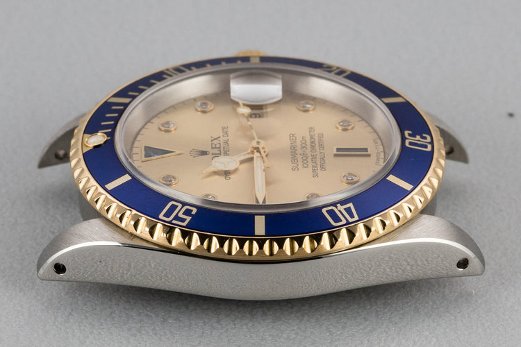 1991 Rolex Two-Tone Submariner Serti Dial with Box and Papers
