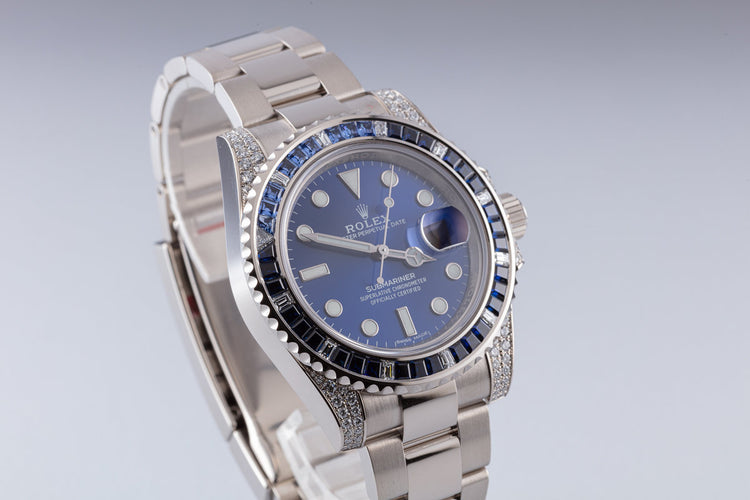 2020 Rolex Submariner 18k White Gold 116659SABR Sapphire and Diamond Bezel with Box and Card