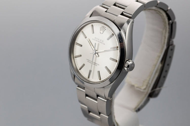 1981 Rolex Oyster Perpetual 1002 Silver Dial
