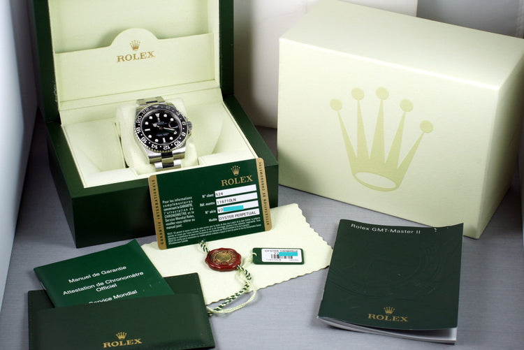 2009 Rolex GMT II 116710LN with Box and Papers