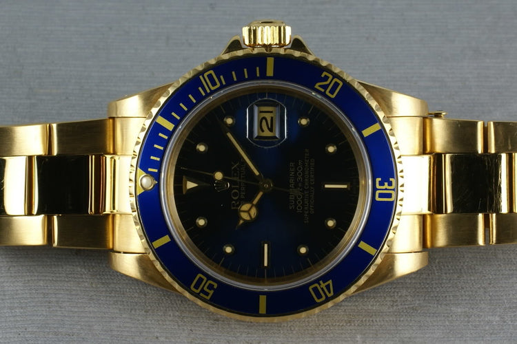 Submariner 18K 16808 Blue Nipple Dial