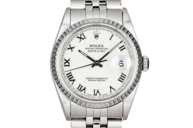 1991 Rolex DateJust 16220 With White Roman Numeral Dial