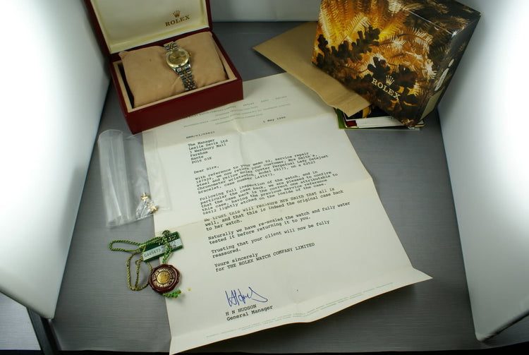 Rolex Ladies Datejust 69173 Box, Papers and Mr. Hudson Letter