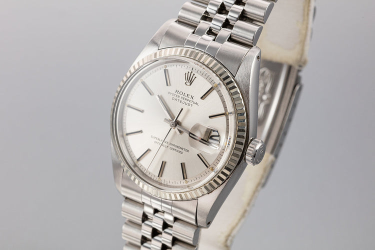 1978 Rolex DateJust 1601 Silver Sigma Dial with Service Papers