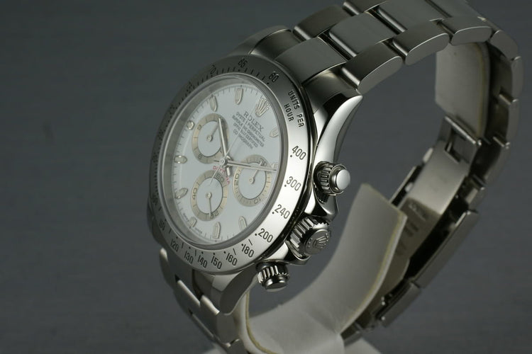 2001 Rolex SS Daytona 116520 White Dial with Box and Papers