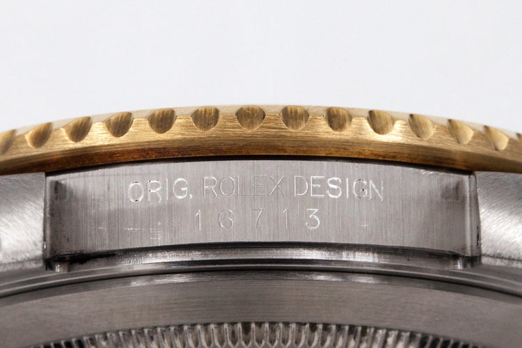 2000 Rolex Two Tone GMT II 16713 Black Dial