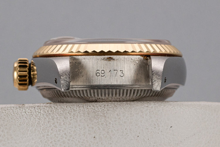 1990 Rolex Two-Tone Ladies DateJust 69173 Champagne Diamond Dial