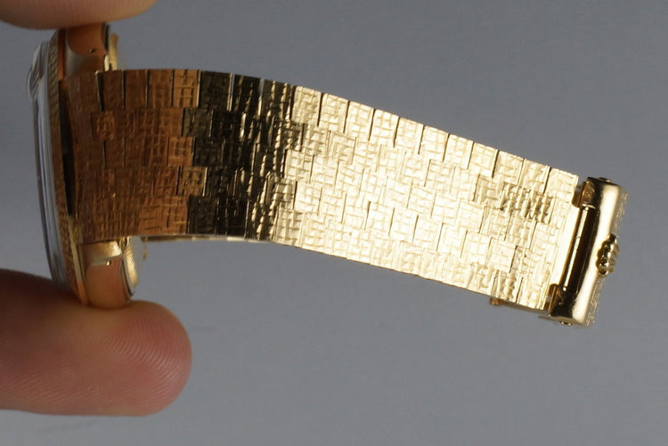 1966 Rolex 18K YG Date 1508 with Rare Brick Style Bracelet