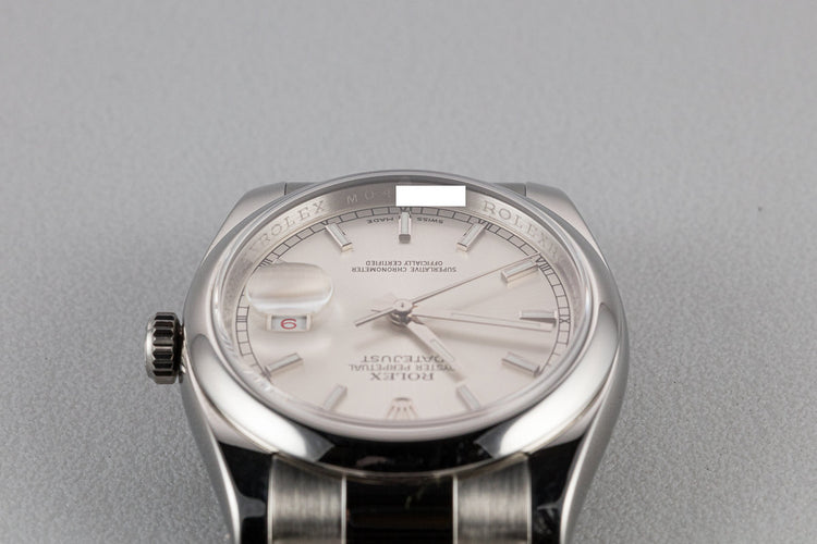2007 Rolex DateJust 116200 Silver Dial