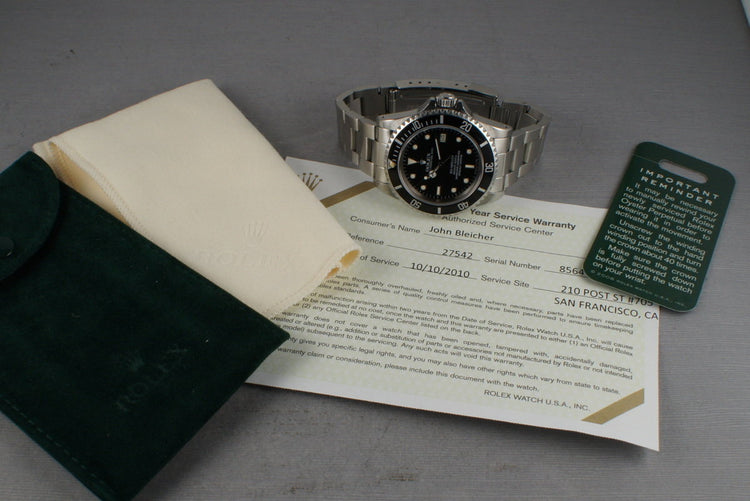Rolex Sea Dweller 16660 with RSC service Papers