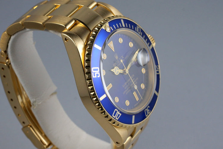 1991 Rolex YG Blue Submariner 16618
