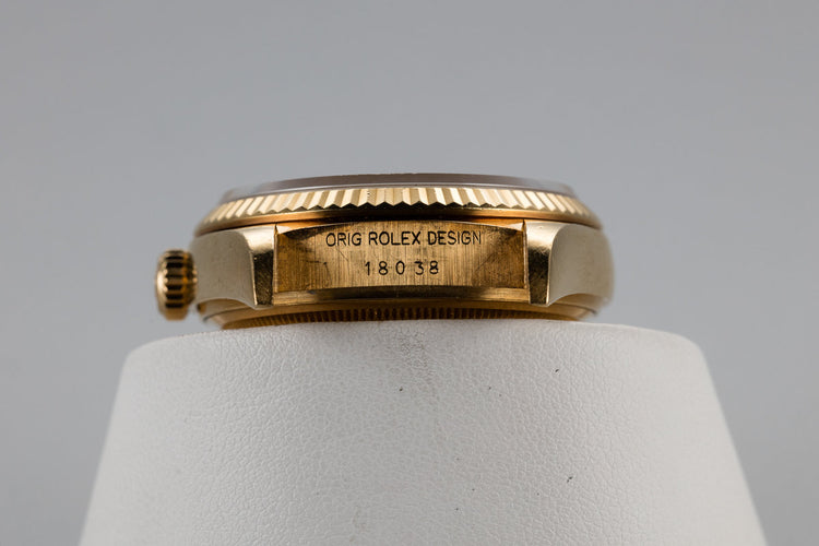 1986 Rolex 18K Day-Date 18038 Tapestry Dial