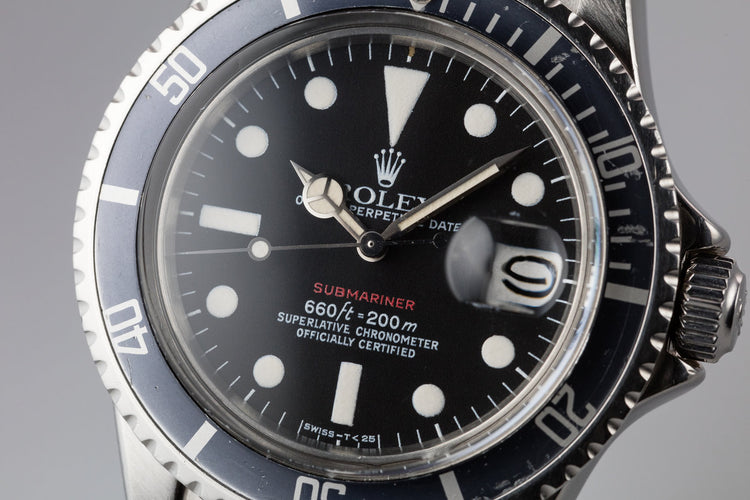 1974 Rolex Red Submariner 1680 MK VI Dial with Box and Papers