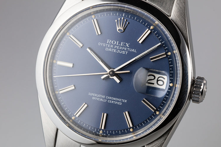 1974 Rolex DateJust 1600 Blue Dial