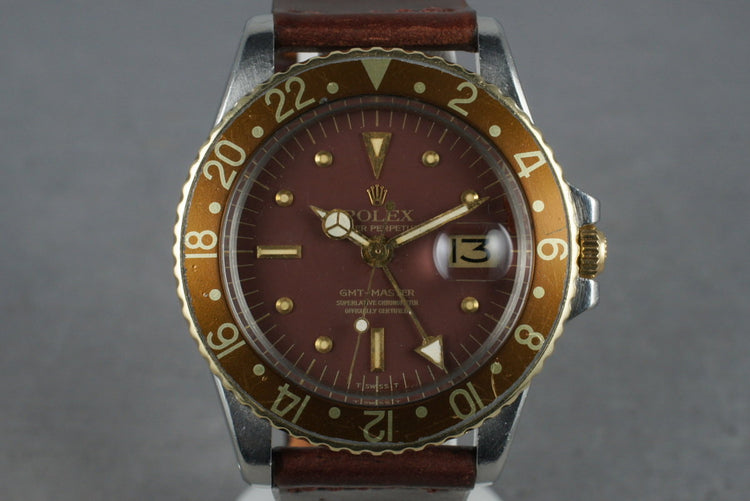 1972 Rolex 18K/SS GMT 1675 with Root Beer Dial