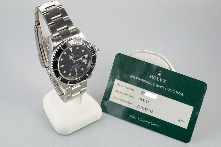 2006 Rolex Submariner 16610T with Service Papers